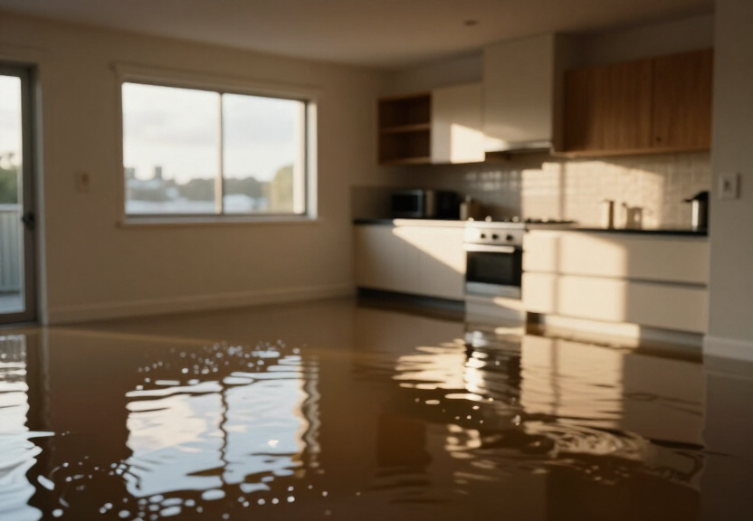 Flooded basement in Cambridge Gardens before extraction